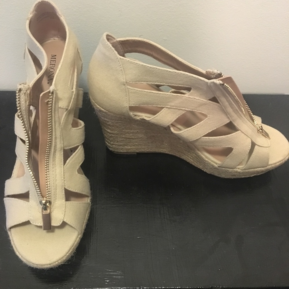Beige wedges